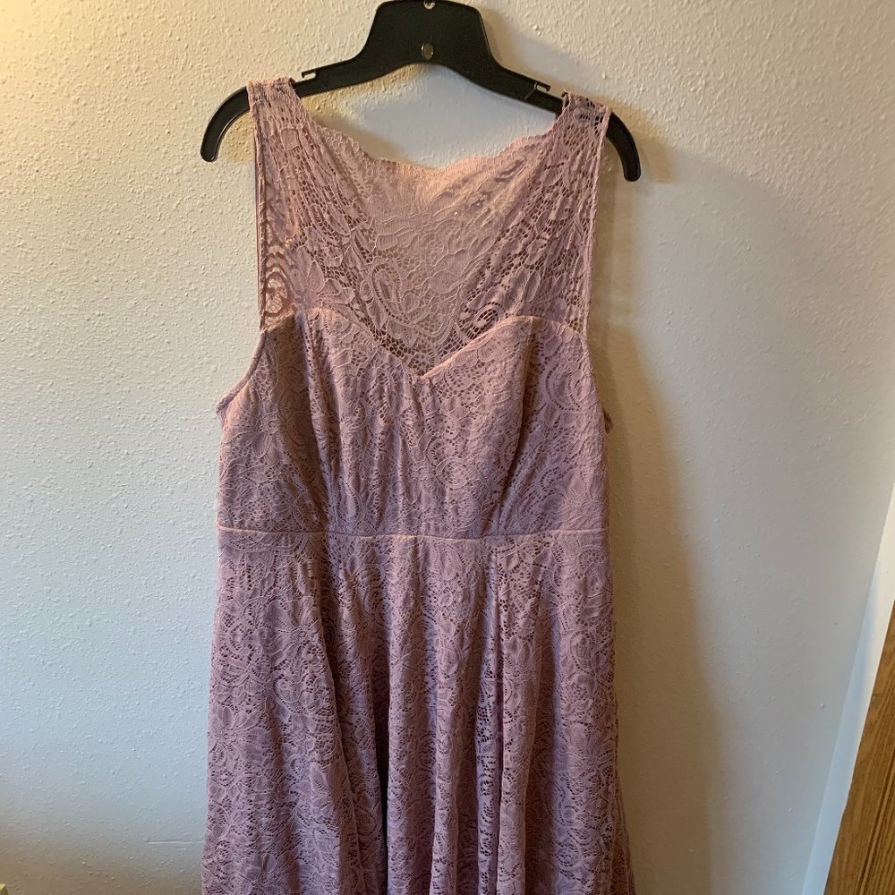 TORRID Special Occasion Mauve Pink Lace Midi Dress